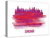 Chicago Skyline Brush Stroke - Red-NaxArt-Stretched Canvas