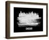 Chicago Skyline Brush Stroke - White-NaxArt-Framed Art Print