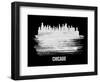 Chicago Skyline Brush Stroke - White-NaxArt-Framed Art Print