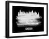 Chicago Skyline Brush Stroke - White-NaxArt-Framed Art Print