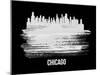 Chicago Skyline Brush Stroke - White-NaxArt-Mounted Art Print