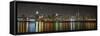 Chicago Skyline Colorful Reflection-Patrick Warneka-Framed Stretched Canvas