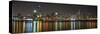 Chicago Skyline Colorful Reflection-Patrick Warneka-Stretched Canvas