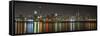 Chicago Skyline Colorful Reflection-Patrick Warneka-Framed Stretched Canvas