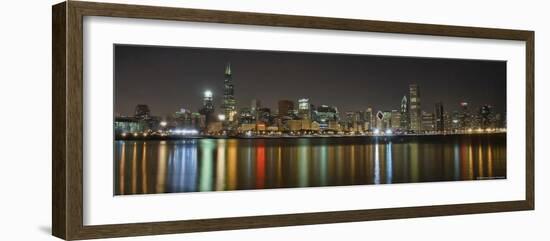 Chicago Skyline Colorful Reflection-Patrick Warneka-Framed Photographic Print