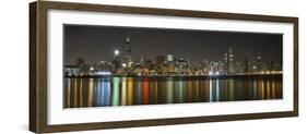 Chicago Skyline Colorful Reflection-Patrick Warneka-Framed Photographic Print