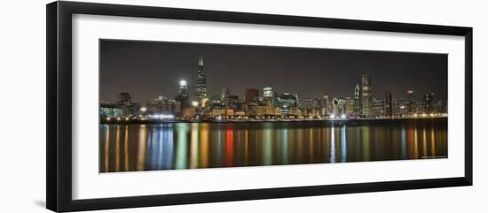 Chicago Skyline Colorful Reflection-Patrick Warneka-Framed Photographic Print