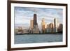 Chicago Skyline from North Avenue Beach at Dusk-Alan Klehr-Framed Photographic Print