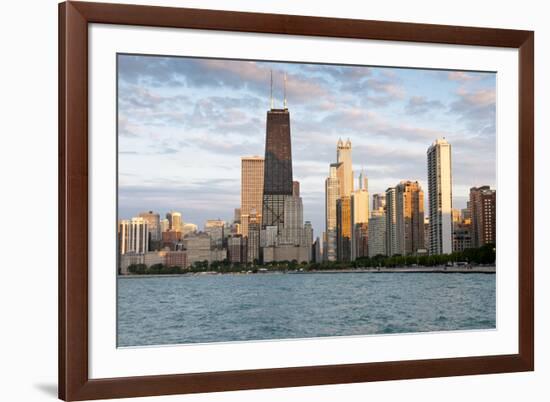 Chicago Skyline from North Avenue Beach at Dusk-Alan Klehr-Framed Photographic Print