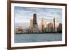 Chicago Skyline from North Avenue Beach at Dusk-Alan Klehr-Framed Photographic Print