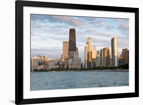 Chicago Skyline from North Avenue Beach at Dusk-Alan Klehr-Framed Photographic Print