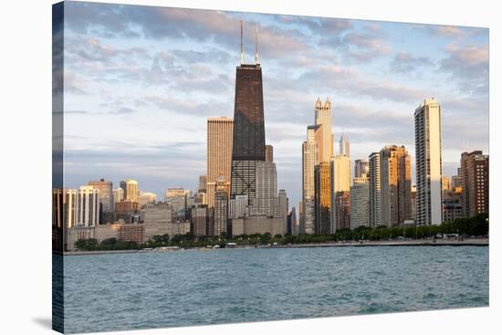 Chicago Skyline from North Avenue Beach at Dusk-Alan Klehr-Stretched Canvas