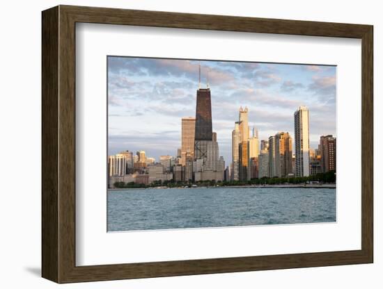 Chicago Skyline from North Avenue Beach at Dusk-Alan Klehr-Framed Photographic Print