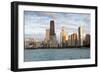 Chicago Skyline from North Avenue Beach at Dusk-Alan Klehr-Framed Photographic Print