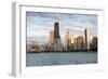 Chicago Skyline from North Avenue Beach at Dusk-Alan Klehr-Framed Photographic Print