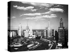 Chicago Skyline from Wacker Drive-null-Stretched Canvas