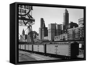 Chicago Skyline from Water Street-null-Framed Stretched Canvas