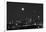 Chicago Skyline & Full Moon In Black & White-Steve Gadomski-Framed Photographic Print