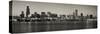 Chicago Skyline In Black And White-Patrick Warneka-Stretched Canvas