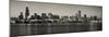 Chicago Skyline In Black And White-Patrick Warneka-Mounted Photographic Print