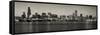 Chicago Skyline In Black And White-Patrick Warneka-Framed Stretched Canvas
