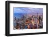 Chicago Skyline Panorama Aerial View with Skyscrapers over Lake Michigan with Cloudy  Sky at Dusk.-Songquan Deng-Framed Photographic Print