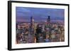 Chicago Skyline Panorama Aerial View with Skyscrapers with Cloudy  Sky at Dusk.-Songquan Deng-Framed Photographic Print