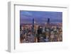 Chicago Skyline Panorama Aerial View with Skyscrapers with Cloudy  Sky at Dusk.-Songquan Deng-Framed Photographic Print