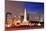 Chicago Skyline Panorama with Skyscrapers and Buckingham Fountain in Grant Park at Night Lit by Col-Songquan Deng-Mounted Photographic Print