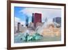 Chicago Skyline Panorama with Skyscrapers and Buckingham Fountain in Grant Park in the Morning With-Songquan Deng-Framed Photographic Print