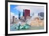 Chicago Skyline Panorama with Skyscrapers and Buckingham Fountain in Grant Park in the Morning With-Songquan Deng-Framed Photographic Print