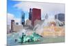 Chicago Skyline Panorama with Skyscrapers and Buckingham Fountain in Grant Park in the Morning With-Songquan Deng-Mounted Photographic Print