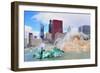 Chicago Skyline Panorama with Skyscrapers and Buckingham Fountain in Grant Park in the Morning With-Songquan Deng-Framed Photographic Print