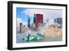 Chicago Skyline Panorama with Skyscrapers and Buckingham Fountain in Grant Park in the Morning With-Songquan Deng-Framed Photographic Print