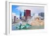 Chicago Skyline Panorama with Skyscrapers and Buckingham Fountain in Grant Park in the Morning With-Songquan Deng-Framed Photographic Print