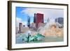 Chicago Skyline Panorama with Skyscrapers and Buckingham Fountain in Grant Park in the Morning With-Songquan Deng-Framed Photographic Print