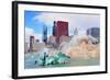 Chicago Skyline Panorama with Skyscrapers and Buckingham Fountain in Grant Park in the Morning With-Songquan Deng-Framed Photographic Print