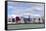 Chicago Skyline Panorama with Skyscrapers over Lake Michigan with Cloudy Blue Sky.-Songquan Deng-Framed Stretched Canvas