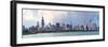 Chicago Skyline Panorama with Skyscrapers over Lake Michigan with Cloudy Blue Sky.-Songquan Deng-Framed Photographic Print