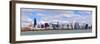 Chicago Skyline Panorama with Skyscrapers over Lake Michigan with Cloudy Blue Sky.-Songquan Deng-Framed Photographic Print