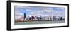 Chicago Skyline Panorama with Skyscrapers over Lake Michigan with Cloudy Blue Sky.-Songquan Deng-Framed Photographic Print