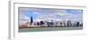 Chicago Skyline Panorama with Skyscrapers over Lake Michigan with Cloudy Blue Sky.-Songquan Deng-Framed Photographic Print