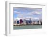 Chicago Skyline Panorama with Skyscrapers over Lake Michigan with Cloudy Blue Sky.-Songquan Deng-Framed Photographic Print