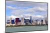 Chicago Skyline Panorama with Skyscrapers over Lake Michigan with Cloudy Blue Sky.-Songquan Deng-Mounted Photographic Print