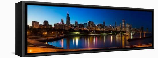 Chicago Skyline Panorama-Steve Gadomski-Framed Stretched Canvas