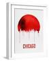 Chicago Skyline Red-null-Framed Art Print