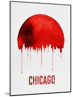 Chicago Skyline Red-null-Mounted Art Print