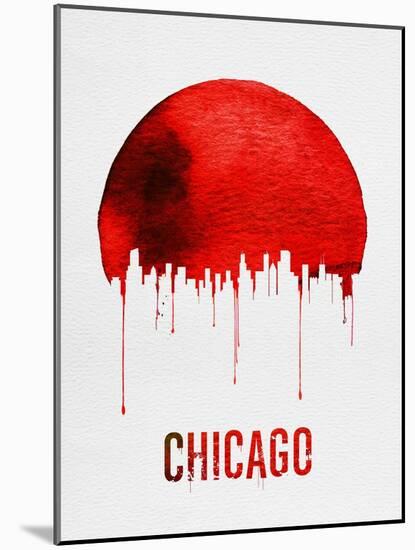 Chicago Skyline Red-null-Mounted Art Print