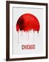 Chicago Skyline Red-null-Framed Art Print