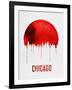 Chicago Skyline Red-null-Framed Art Print